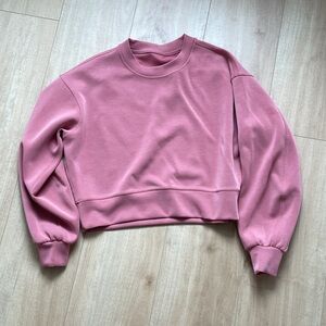 Lululemon Softstreme Perfectly Oversized Cropped Crew - Size 2 - Pink Tide
